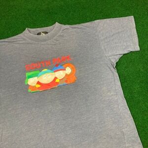 Vintage South‎ Park Shirt Mens L Blue 2000 Cartoon Cartman Kenny Kyle Stan Y2K